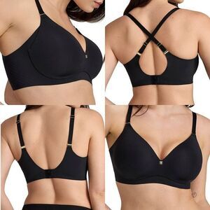 Honeylove CloudEmbrace Wireless Contour T-Shirt Bra black 38DD(E)